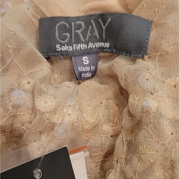 NWT Adrianna Papell Champagne Sheer Beaded Sequin Sleeveless Top Blouse S - Picture 14 of 16